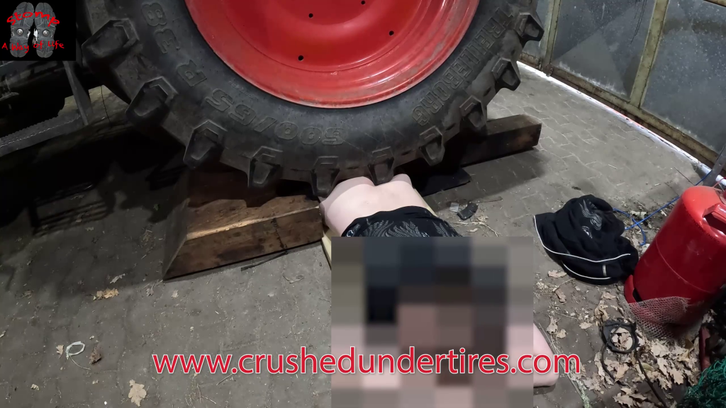 Tractor Movie 1 - SmashmanJr Runover his bum and front with 5.5T Tractor (Back Tyre)